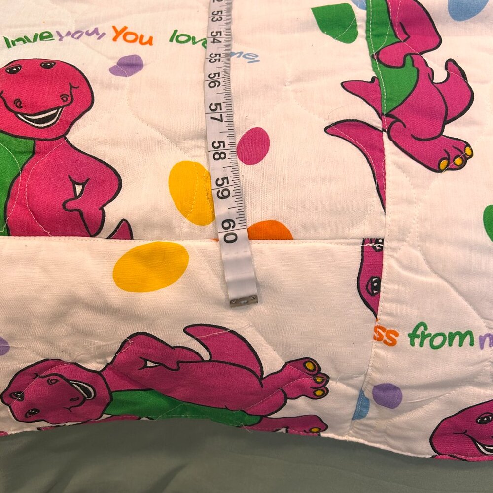 Vintage Barney Comforter Hand Made Toddler Bedding - Picture 3 of 8